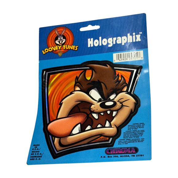New Chroma Holographix Looney Tunes Taz Window Decal Tasmanian Devil 1999 - Picture 1 of 6